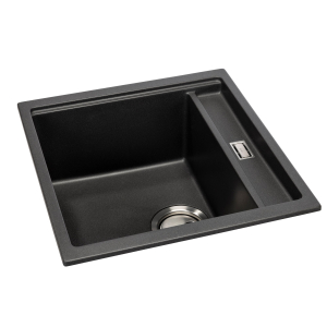 Synchronist 1.25 Bowl Compact Sink in Black Metallic Granite