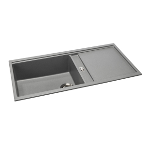 Synchronist 1.25 Bowl Large Sink & Drainer in Metallic Grey Granite